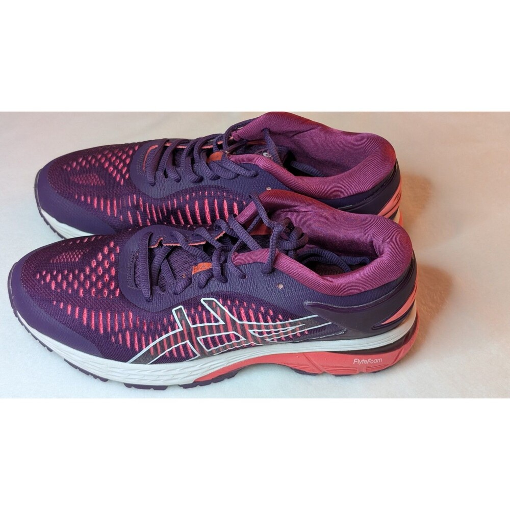 ASICS Women's Sz (7.5) GEL-Kayano 25  PUR/OR/PK/WHT Running Shoes #1012A026